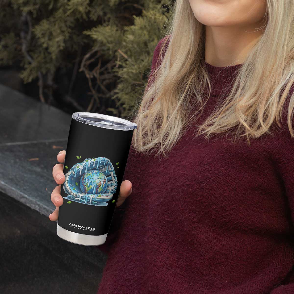 Earth Day Tumbler Cup Funny Baseball Ice Cream Drip Glove Eco Friendly TS14 Print Your Wear