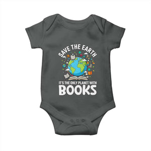 Save the Earth Baby Onesie It's the Only Planet with Books TS14 Dark Heather Print Your Wear