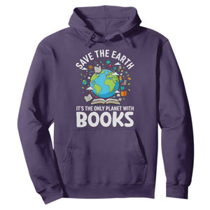 Save the Earth Hoodie It's the Only Planet with Books TS14 Purple Print Your Wear
