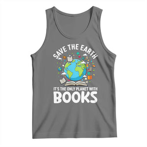 Save the Earth Tank Top It's the Only Planet with Books TS14 Black Heather Print Your Wear