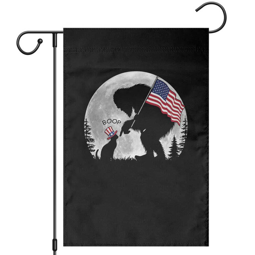 Bigfoot Boop Cat Moon Garden Flag Funny Sasquatch Meme 4th of July TS14 Black Print Your Wear