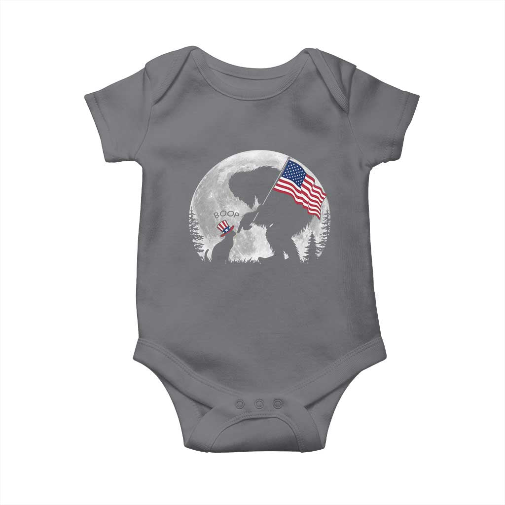 Bigfoot Boop Cat Moon Baby Onesie Funny Sasquatch Meme 4th of July TS14 Charcoal Print Your Wear