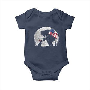 Bigfoot Boop Cat Moon Baby Onesie Funny Sasquatch Meme 4th of July TS14 Navy Print Your Wear
