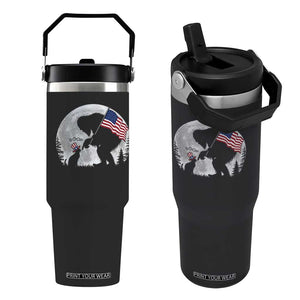 Bigfoot Boop Cat Moon Flip Straw Tumbler Funny Sasquatch Meme 4th of July TS14 One Size: 30 oz Black Print Your Wear