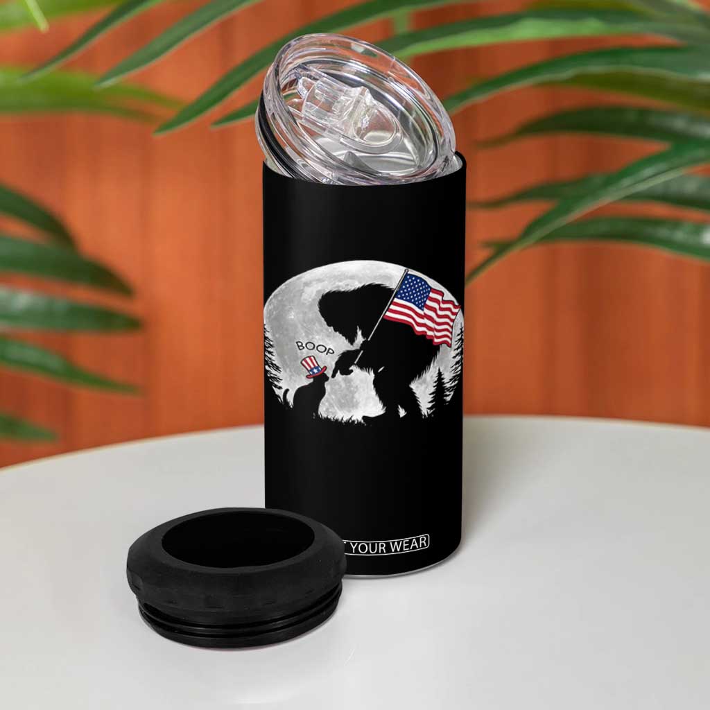 Bigfoot Boop Cat Moon 4 in 1 Can Cooler Tumbler Funny Sasquatch Meme 4th of July TS14 Print Your Wear