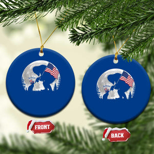 Bigfoot Boop Cat Moon Ceramic Ornament Funny Sasquatch Meme 4th of July