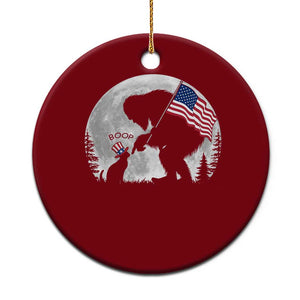 Bigfoot Boop Cat Moon Ceramic Ornament Funny Sasquatch Meme 4th of July