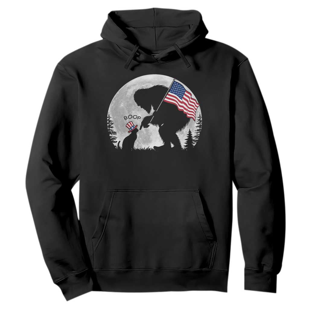Bigfoot Boop Cat Moon Hoodie Funny Sasquatch Meme 4th of July TS14 Black Print Your Wear