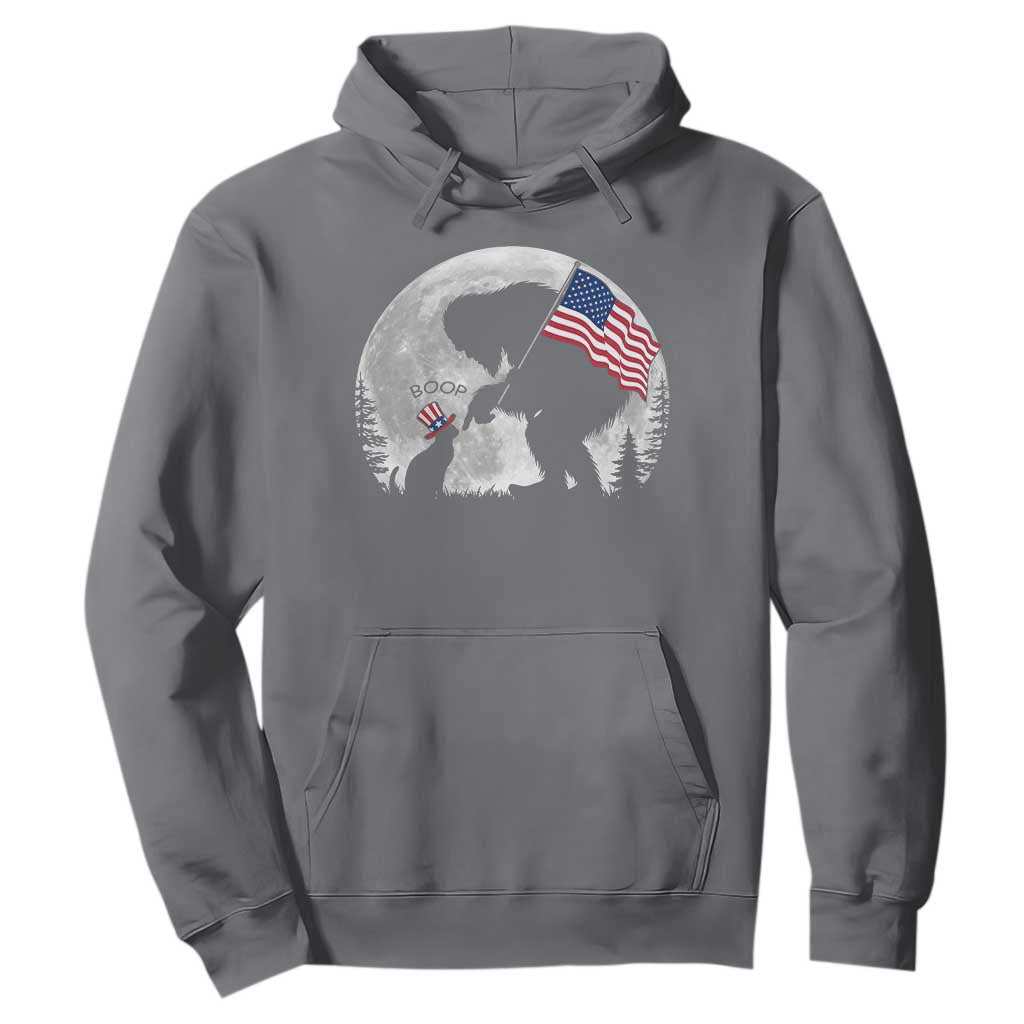 Bigfoot Boop Cat Moon Hoodie Funny Sasquatch Meme 4th of July TS14 Charcoal Print Your Wear