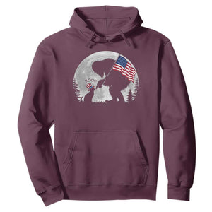 Bigfoot Boop Cat Moon Hoodie Funny Sasquatch Meme 4th of July TS14 Maroon Print Your Wear