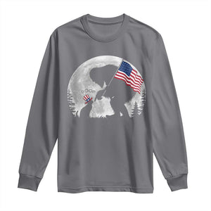 Bigfoot Boop Cat Moon Long Sleeve Shirt Funny Sasquatch Meme 4th of July TS14 Charcoal Print Your Wear