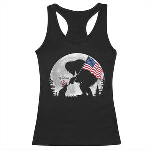 Bigfoot Boop Cat Moon Racerback Tank Top Funny Sasquatch Meme 4th of July