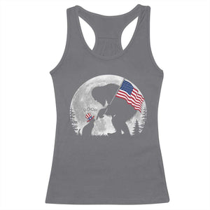 Bigfoot Boop Cat Moon Racerback Tank Top Funny Sasquatch Meme 4th of July