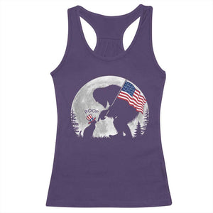Bigfoot Boop Cat Moon Racerback Tank Top Funny Sasquatch Meme 4th of July