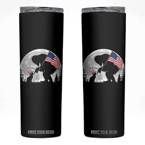 Bigfoot Boop Cat Moon Skinny Tumbler Funny Sasquatch Meme 4th of July TS14 Black Print Your Wear