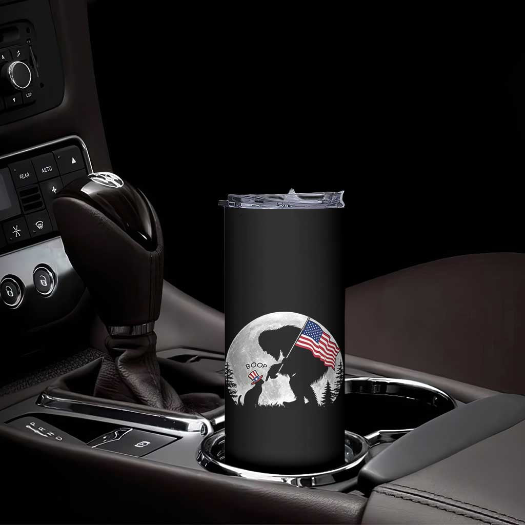 Bigfoot Boop Cat Moon Skinny Tumbler Funny Sasquatch Meme 4th of July TS14 Print Your Wear