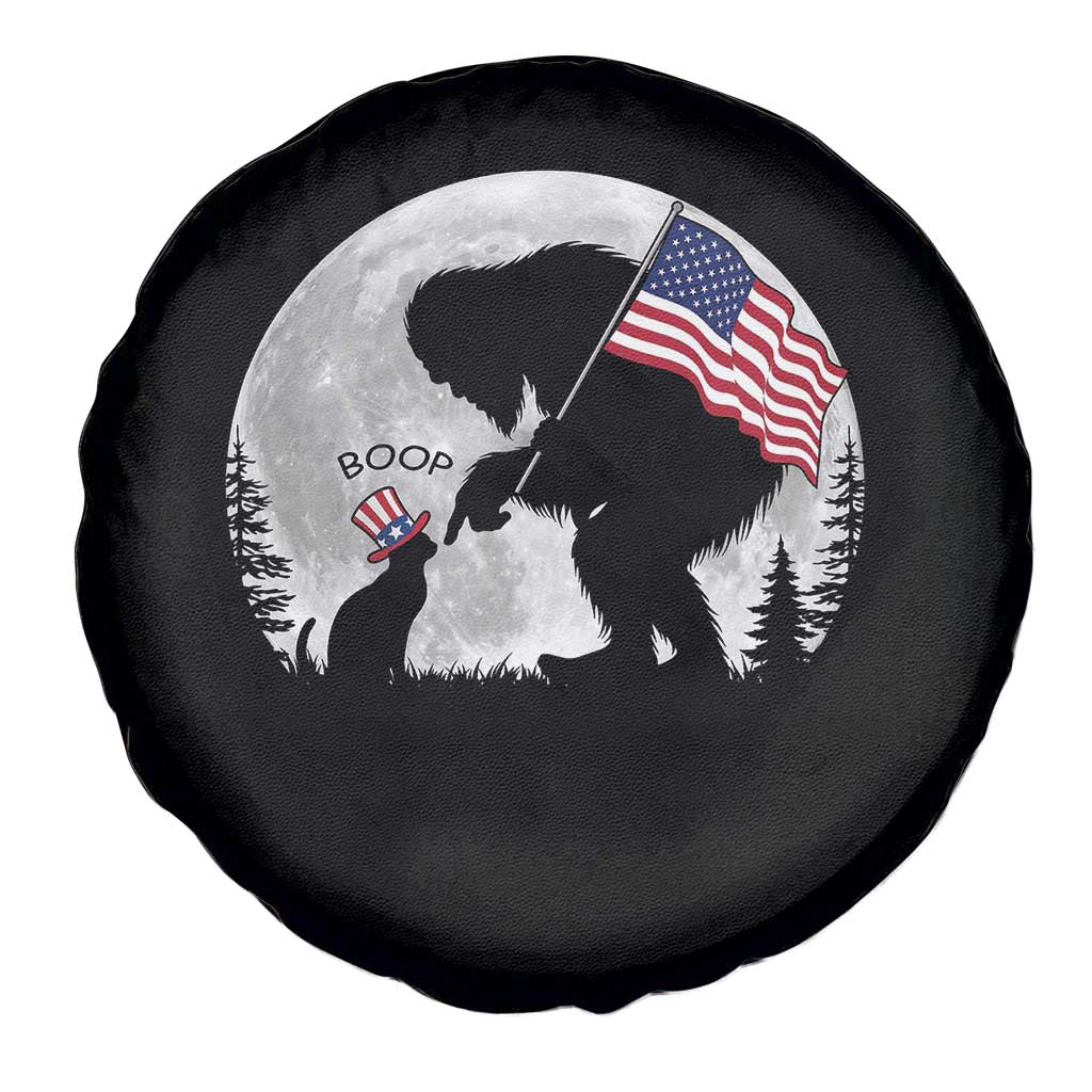 Bigfoot Boop Cat Moon Spare Tire Cover Funny Sasquatch Meme 4th of July TS14 Print Your Wear