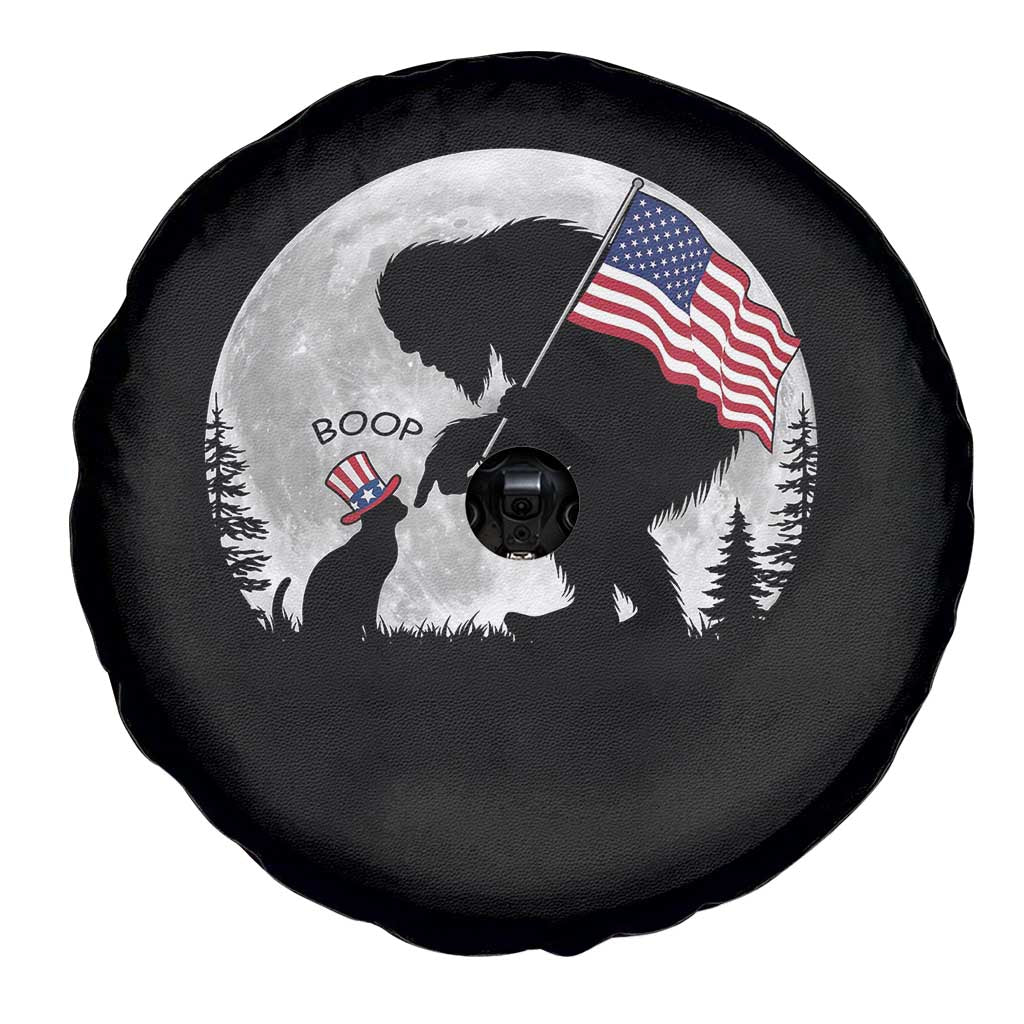 Bigfoot Boop Cat Moon Spare Tire Cover Funny Sasquatch Meme 4th of July TS14 Print Your Wear