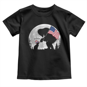 Bigfoot Boop Cat Moon Toddler T Shirt Funny Sasquatch Meme 4th of July TS14 Black Print Your Wear