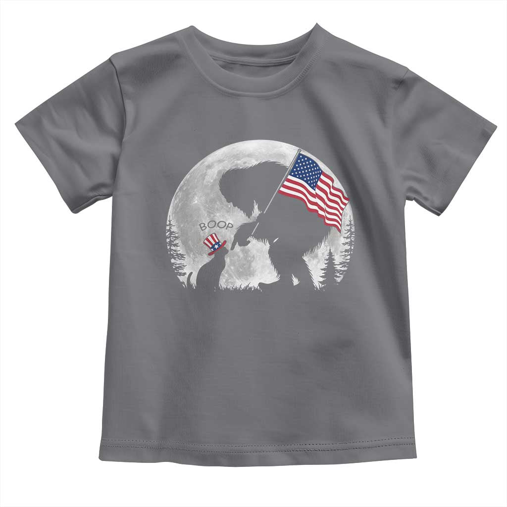 Bigfoot Boop Cat Moon Toddler T Shirt Funny Sasquatch Meme 4th of July TS14 Charcoal Print Your Wear