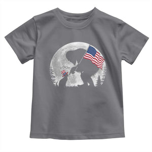 Bigfoot Boop Cat Moon Toddler T Shirt Funny Sasquatch Meme 4th of July TS14 Charcoal Print Your Wear