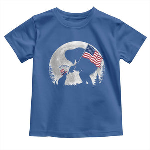 Bigfoot Boop Cat Moon Toddler T Shirt Funny Sasquatch Meme 4th of July TS14 Royal Blue Print Your Wear