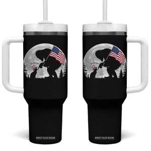 Bigfoot Boop Cat Moon Tumbler With Handle Funny Sasquatch Meme 4th of July TS14 One Size: 40 oz Black Print Your Wear