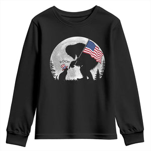 Bigfoot Boop Cat Moon Youth Sweatshirt Funny Sasquatch Meme 4th of July TS14 Black Print Your Wear