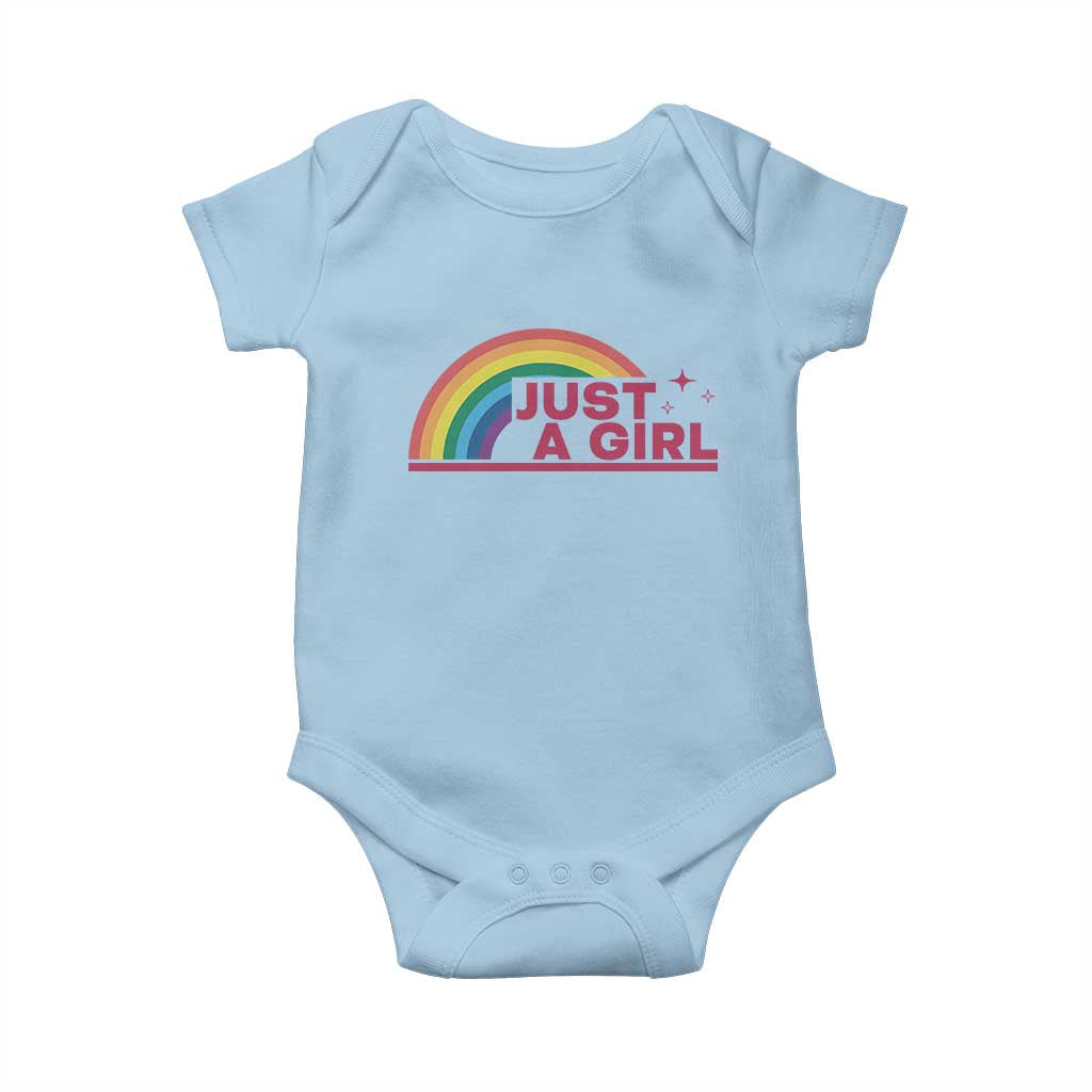Just A Girl LGBTQ Pride Month Baby Onesie TS14 Light Blue Print Your Wear