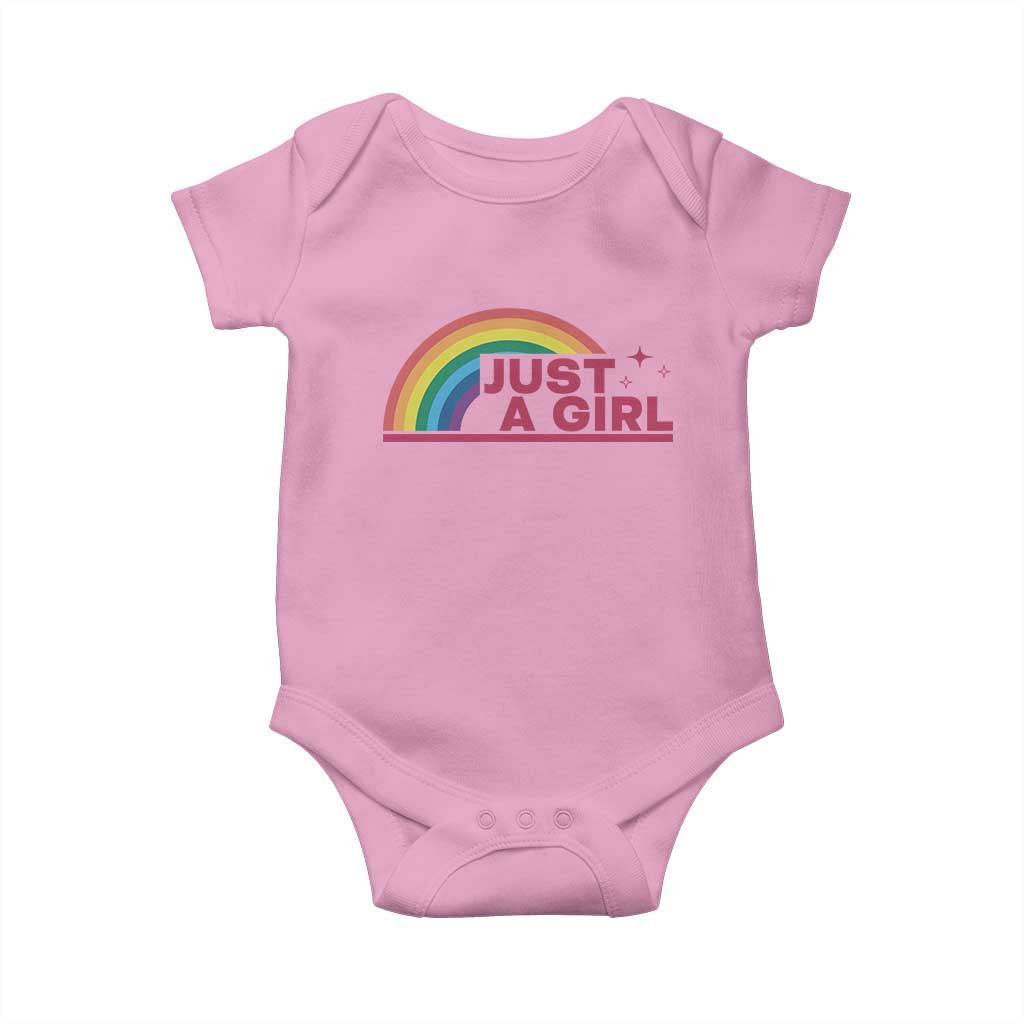 Just A Girl LGBTQ Pride Month Baby Onesie TS14 Light Pink Print Your Wear