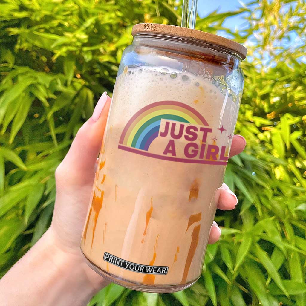 Just A Girl LGBTQ Pride Month Glass Can