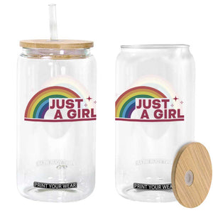 Just A Girl LGBTQ Pride Month Glass Can