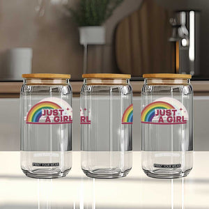 Just A Girl LGBTQ Pride Month Glass Can