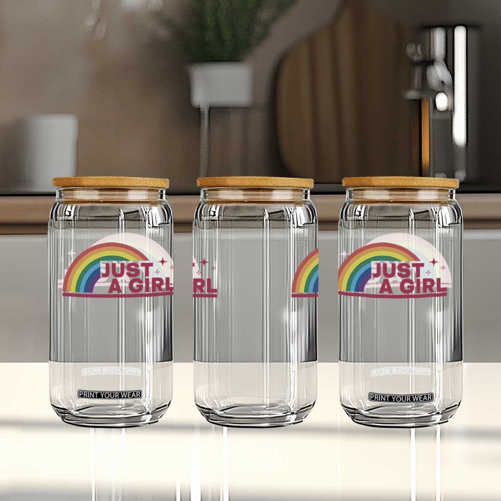 Just A Girl LGBTQ Pride Month Glass Can