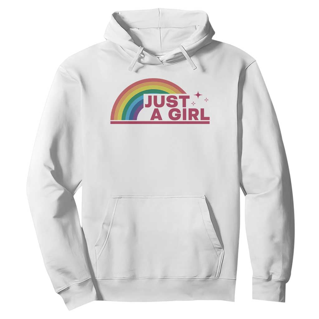 Just A Girl LGBTQ Pride Month Hoodie TS14 White Print Your Wear