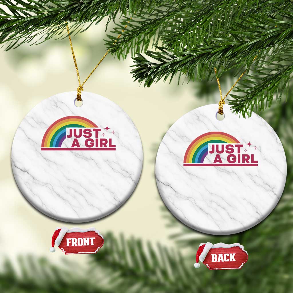 Just A Girl LGBTQ Pride Month Ceramic Ornament TS14 1pc White Marble Print Your Wear