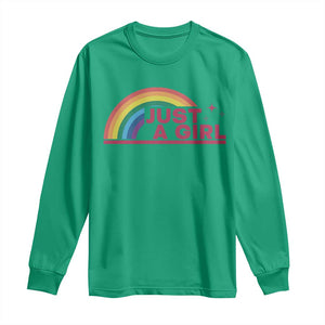 Just A Girl LGBTQ Pride Month Long Sleeve Shirt TS14 Irish Green Print Your Wear