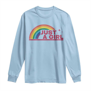 Just A Girl LGBTQ Pride Month Long Sleeve Shirt TS14 Light Blue Print Your Wear