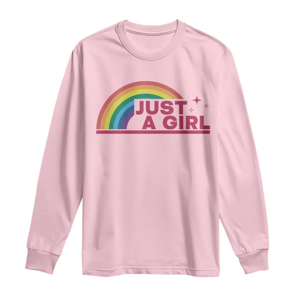 Just A Girl LGBTQ Pride Month Long Sleeve Shirt TS14 Light Pink Print Your Wear