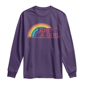 Just A Girl LGBTQ Pride Month Long Sleeve Shirt TS14 Purple Print Your Wear