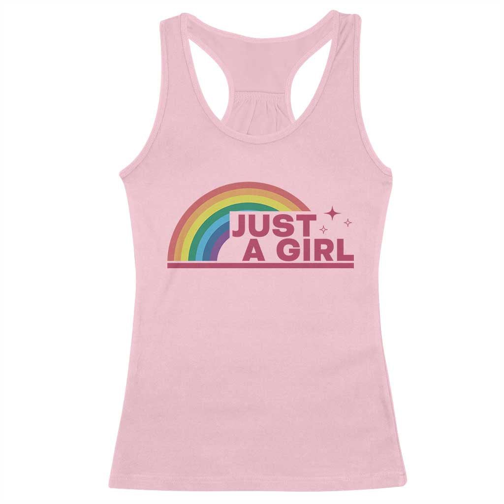 Just A Girl LGBTQ Pride Month Racerback Tank Top TS14 Light Pink Print Your Wear