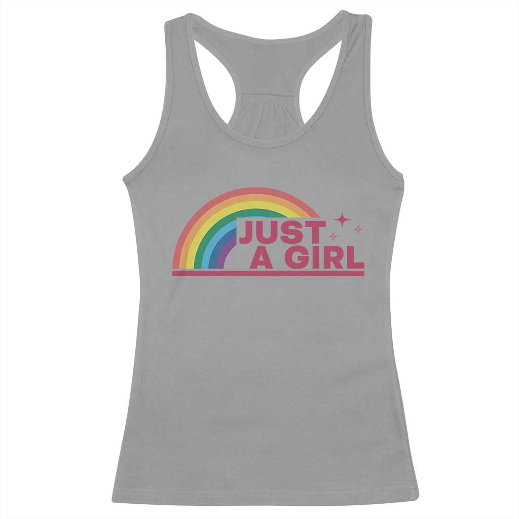 Just A Girl LGBTQ Pride Month Racerback Tank Top TS14 Sport Gray Print Your Wear