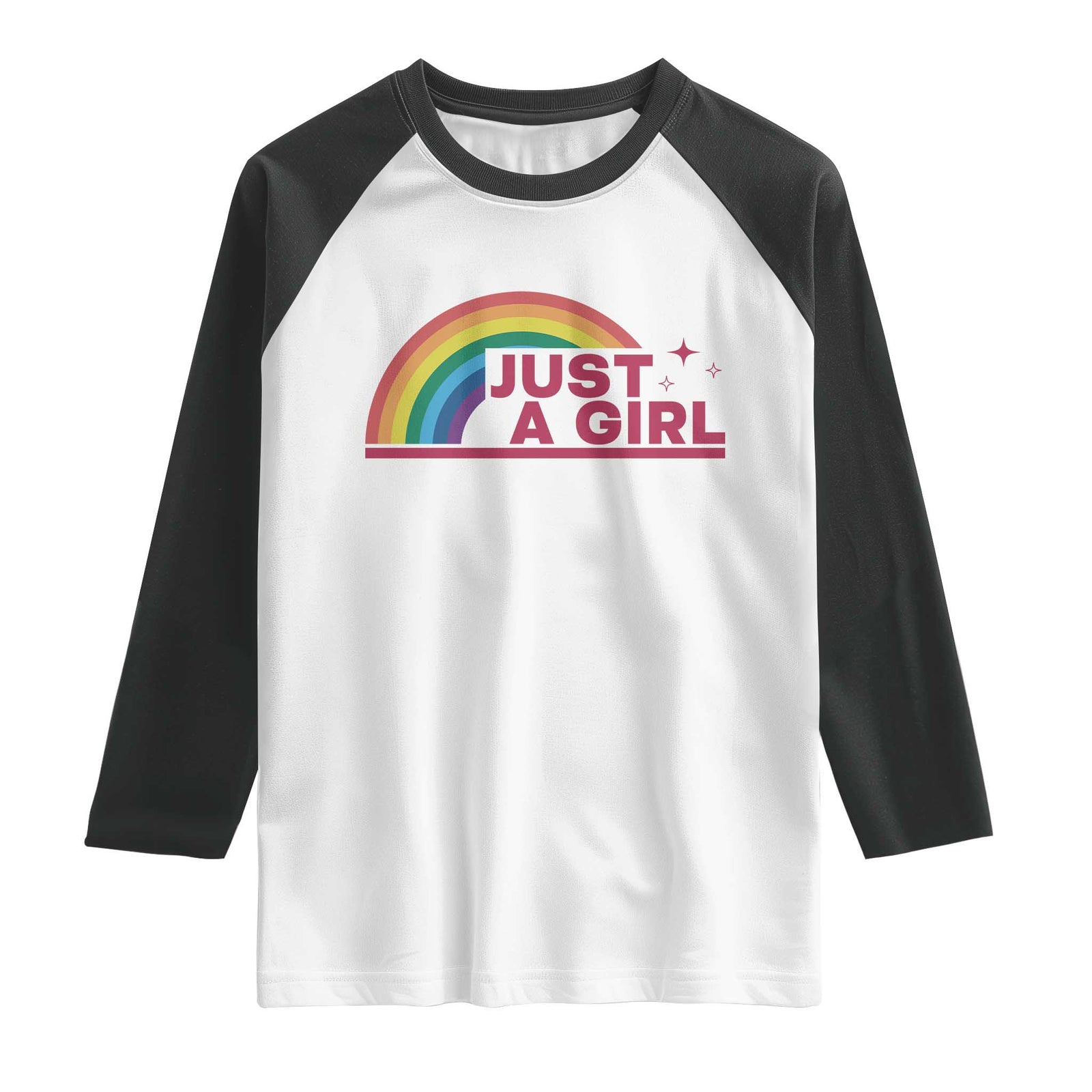 Just A Girl LGBTQ Pride Month Raglan Shirt TS14 White Black Print Your Wear