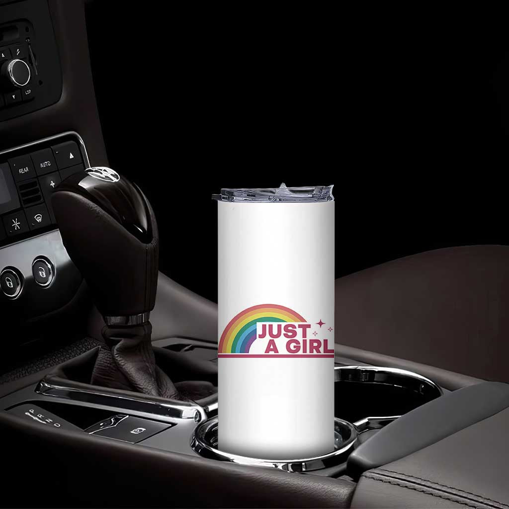 Just A Girl LGBTQ Pride Month Skinny Tumbler TS14 Print Your Wear