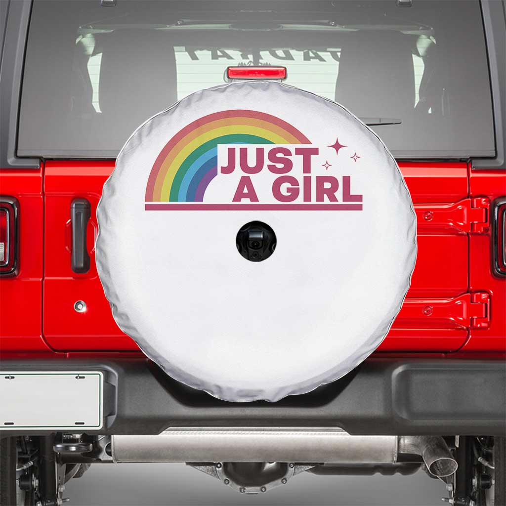 Just A Girl LGBTQ Pride Month Spare Tire Cover TS14 White Print Your Wear