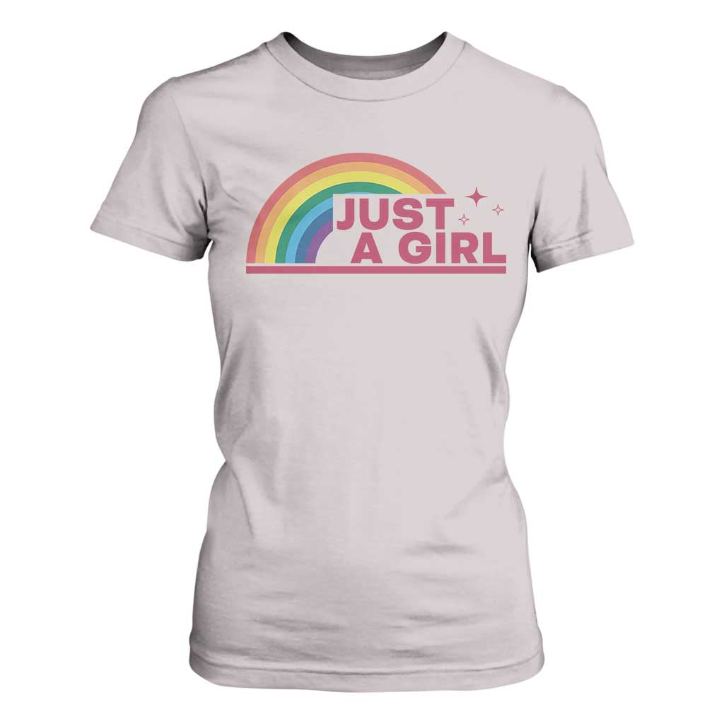 Just A Girl LGBTQ Pride Month T Shirt For Women TS14 Ice Gray Print Your Wear