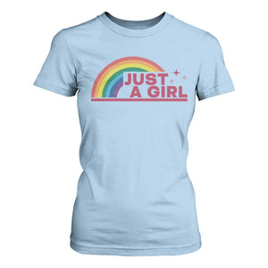 Just A Girl LGBTQ Pride Month T Shirt For Women TS14 Light Blue Print Your Wear