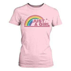 Just A Girl LGBTQ Pride Month T Shirt For Women TS14 Light Pink Print Your Wear