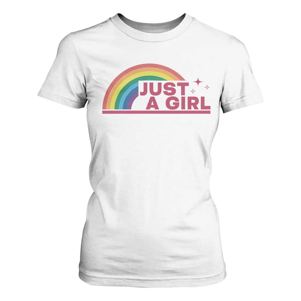 Just A Girl LGBTQ Pride Month T Shirt For Women TS14 White Print Your Wear