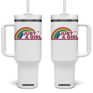 Just A Girl LGBTQ Pride Month Tumbler With Handle